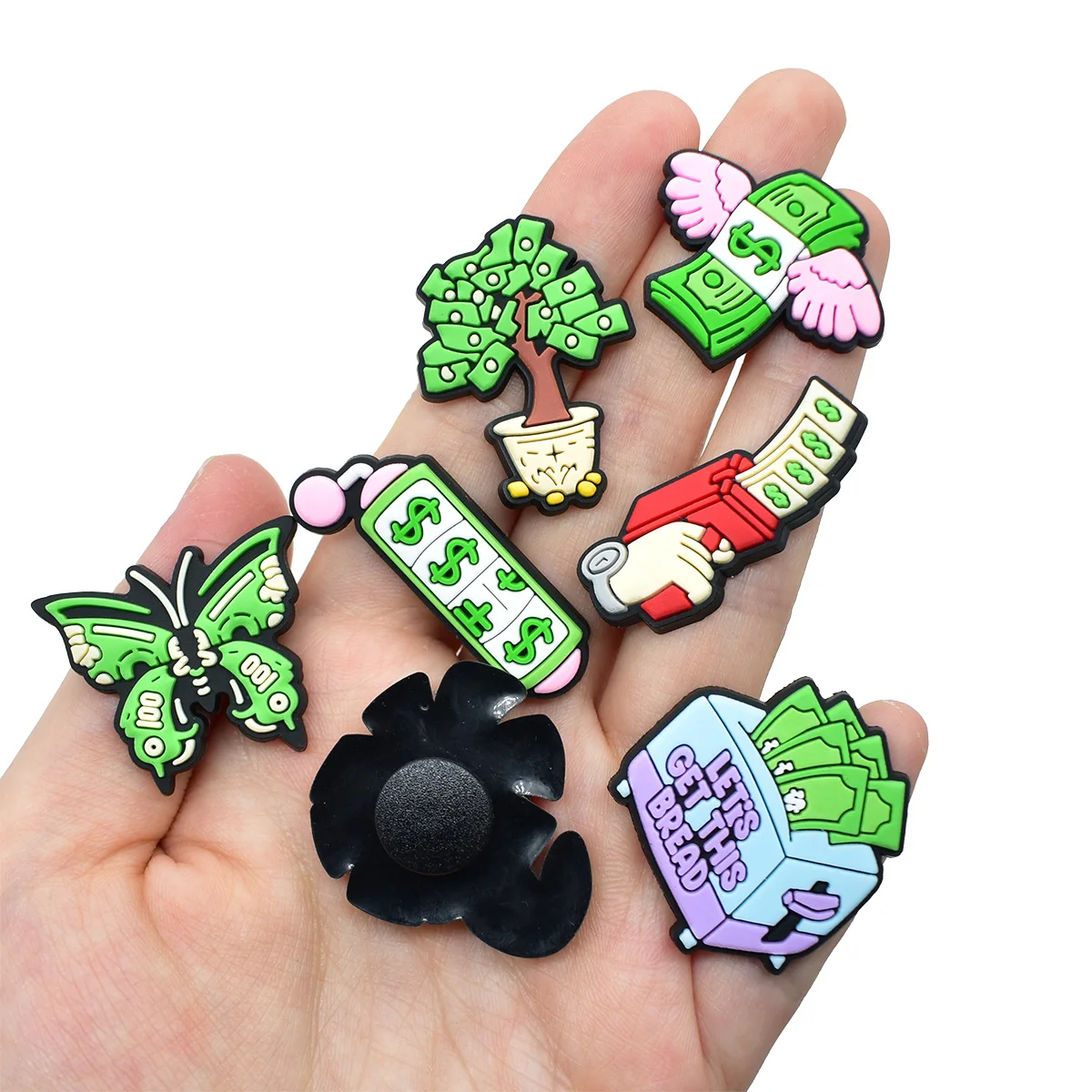 1-11 قطعة علامة الدولار المال ثراء طوال الليل الأحذية المختلطة السحر لتقوم بها بنفسك حذاء للحديقة تسد اكسسوارات صالح رجل امرأة X-mas تزيين #4