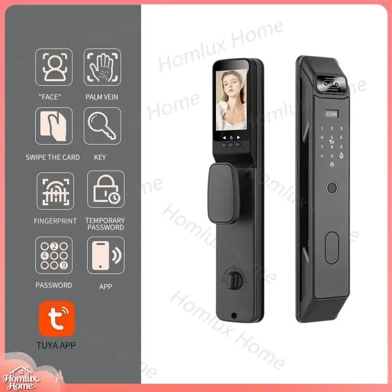 Fully Automatic Dual Screen Dual Camera Palm Vein Access Control System with Face Recognition Fingerprint Scanner Smart Lock