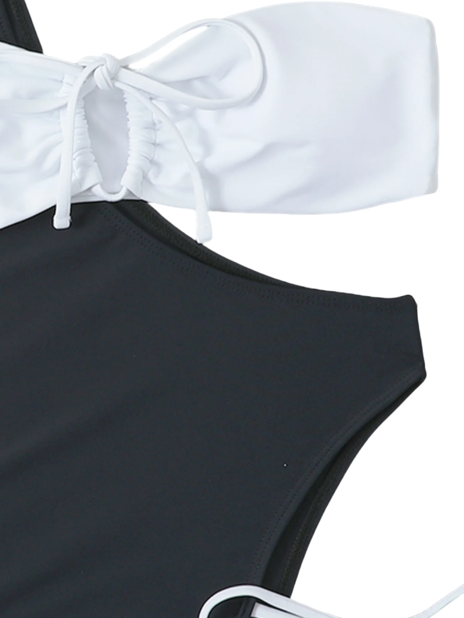 Push Up One Shoulder Beach Swimwear 2025 Women's Black and White Swimsuit Bow Detail Sexy Bikini Set Summer Two-Piece Swimsuits