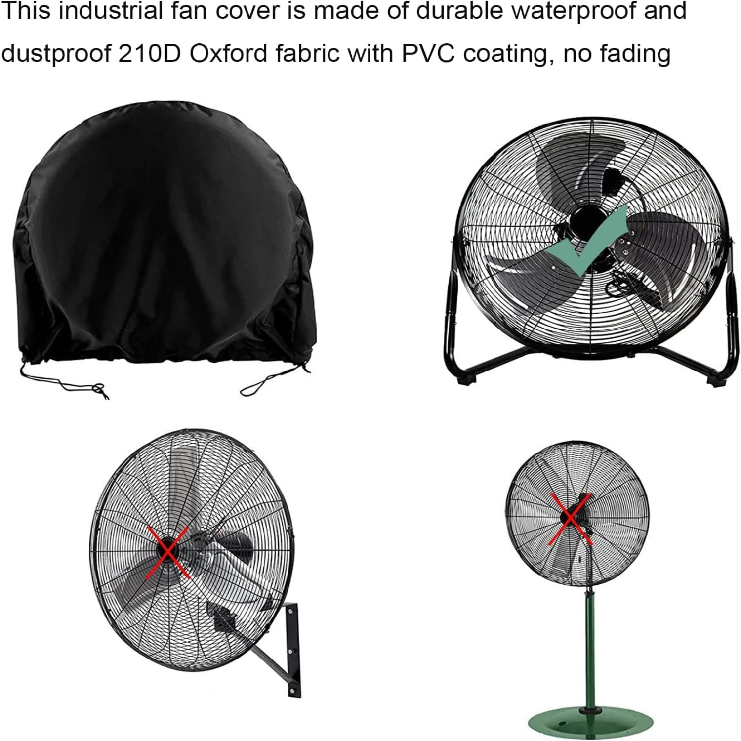 Промышленная крышка напольного вентилятора, водонепроницаемая и пыленепроницаемая крышка вентилятора, подходящая для большинства 18-дюймовых 20-дюймовых высокоскоростных промышленных магазинов и напольных вентиляторов