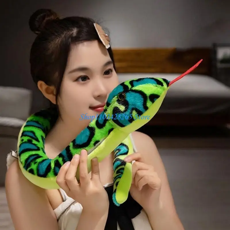 G2TE 빛나는 봉제 뱀 장난감 부드러운 화려한 LED 조명 아이와 십대 침실 집 장식을위한 박제 동물 뱀 장난감
