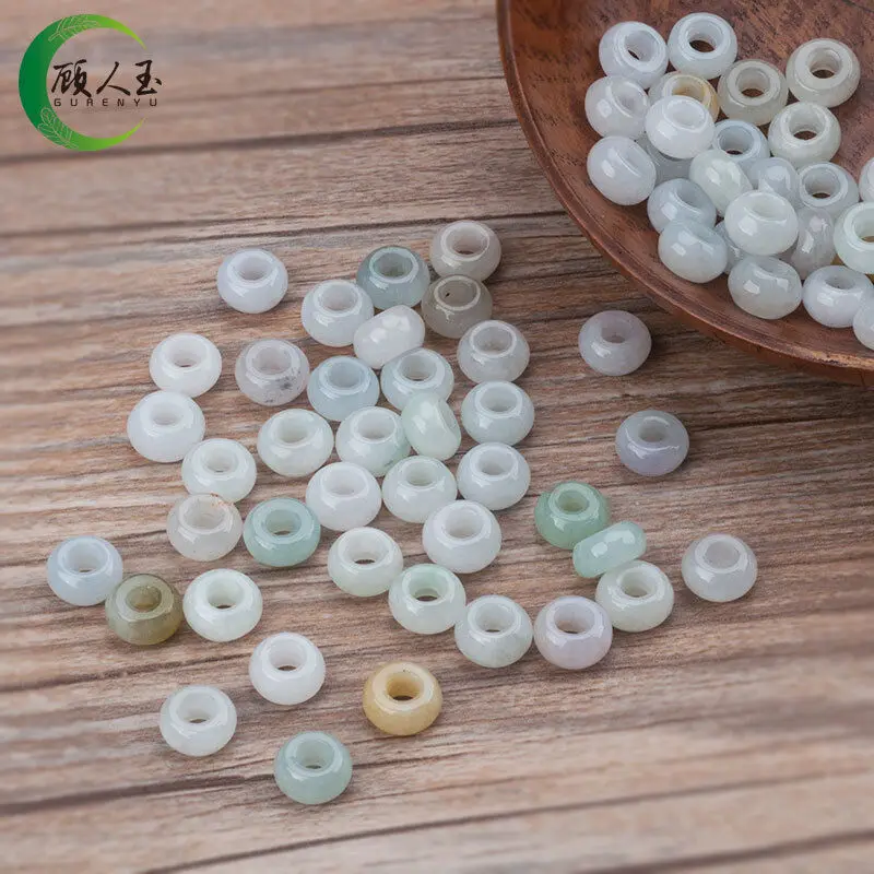 10/20/50Pcs 8mm-10mm Natural Abacus Bead Emerald Jade Handmade DIY Beads