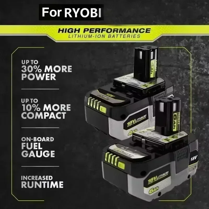 For RYOBI high-performance lithium battery with low self discharge, suitable for all 18V power tools  P107 P108 P109 BPL1820
