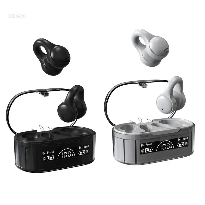 Wireless Headphone Active Noise Cancelling Bluetooth-compatible Earhook Headphone for Running and Office Use