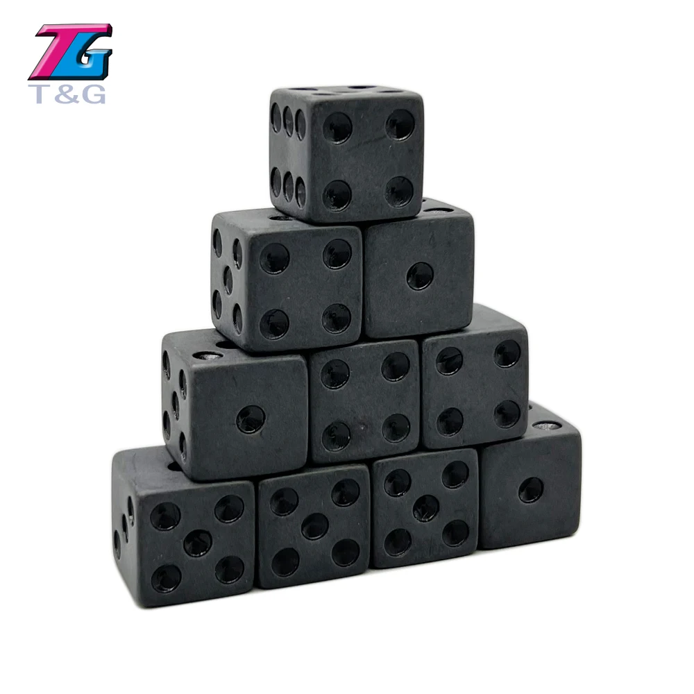 Juego de dados negros de carbono poliédrico, 7 piezas, D4, D6, D8, D10, D10 %, D12, D20, DNDGame, RPG, rollo de mesa, accesorios para juegos