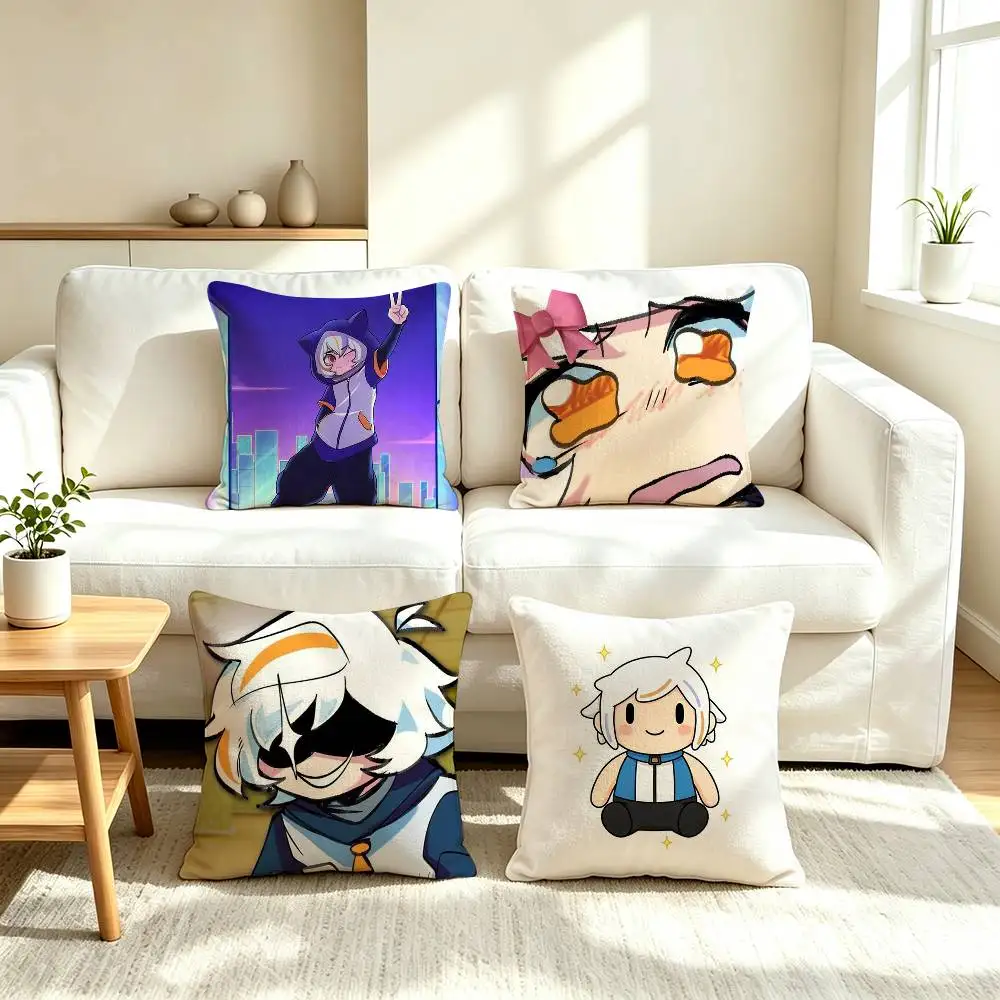 C-Chuy Mine V-Vtuber  Pillow Case Square Double-Sided Sofa Cushion Cover Bedroom Bedside Pillow