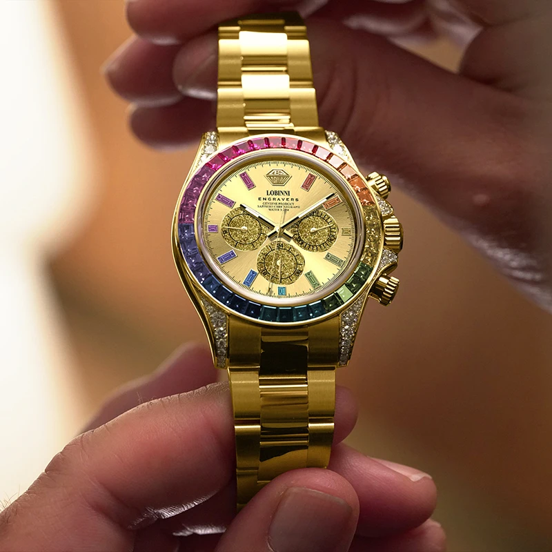 LOBINNI New Designer Fashion Men Dressing Mechanical Watch Gold Waterproof JHB16 Movement 40mm Automatic Watch 2025