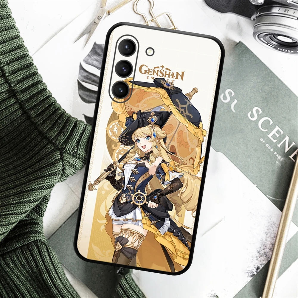 Navia Genshin Impact Geo Character 5 Stars Phone Case for SAMSUNG Galaxy S23 Ultra S22+ S21 FE S20 A54 Note20Plus A53