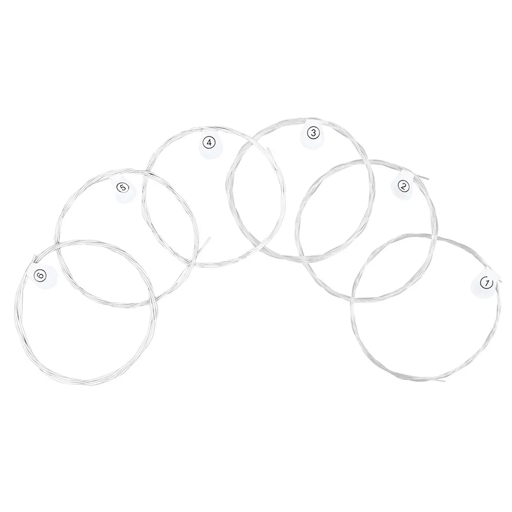 1Set Silver Plated Guitar Strings High Durability Professional Replacement for Acoustic Electric Guitar Universal Musical String