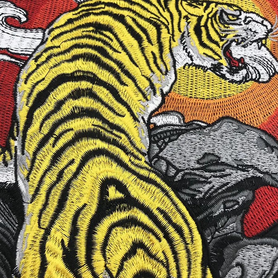 1Pc Tiger Embroidery Applique Iron On Patches For Clothes Jacket DIY Craft Sewing Accessories