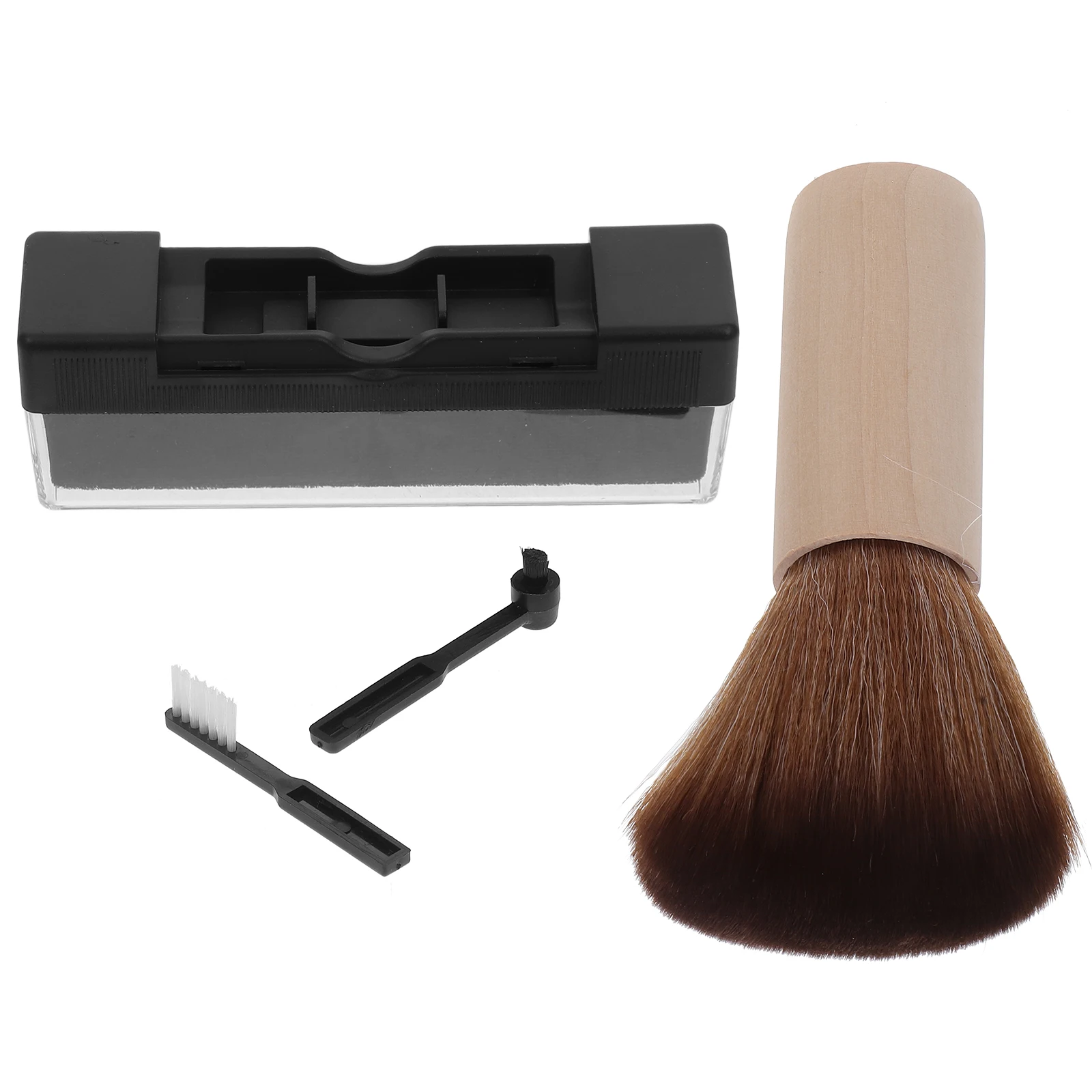 

1 set Vinyl Cleaning Brush Set Anti-static Record Care Kit for Turntable Maintenance with Wooden Handle Plastic Tools