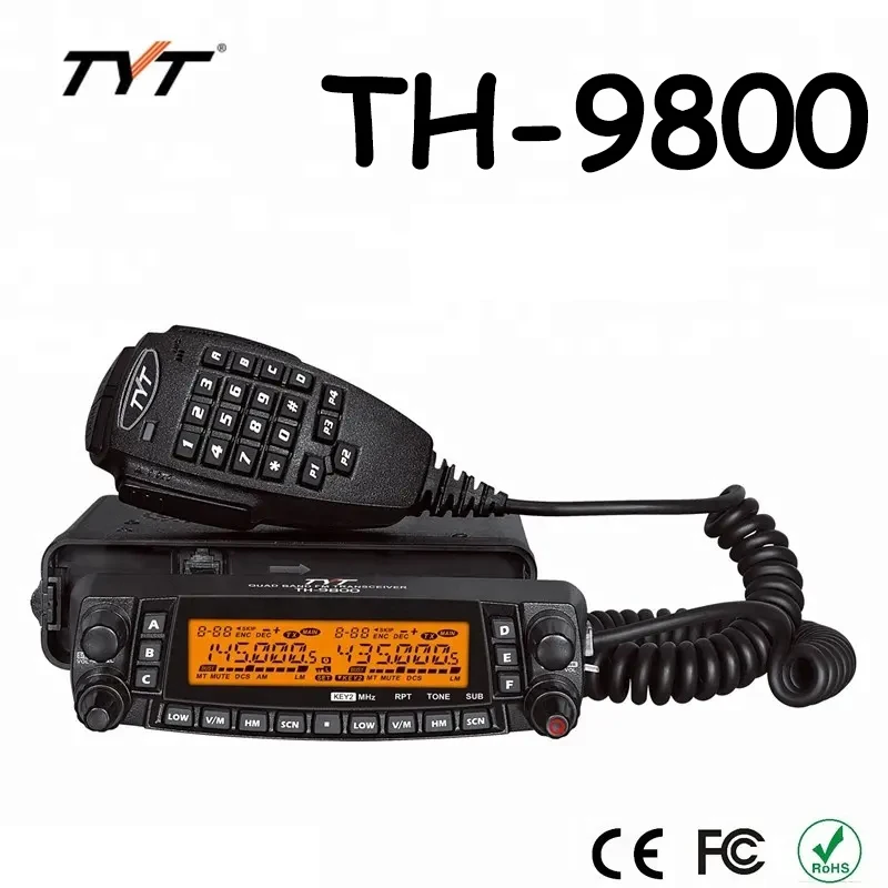 Mobile Car radio way 50 W high-power car walkie talkie TYT TH-9800 PLUS Quad Band  Receiver preferred for self driving tours