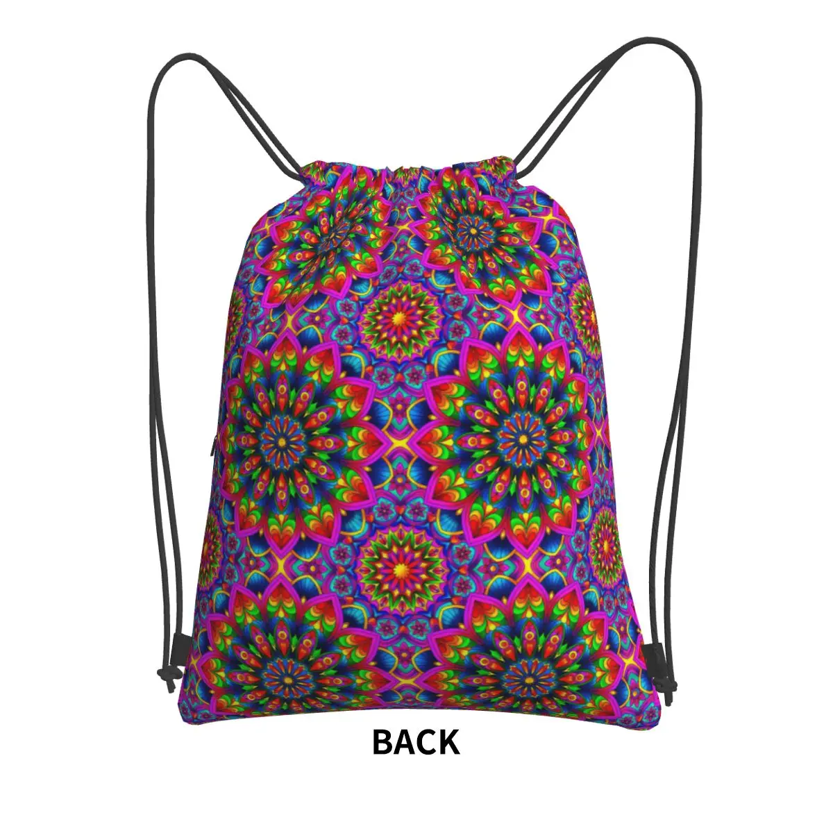 Psychedelic Summer Color Mandala Print Backpacks Fashion Drawstring Bags Sundries Bag Book Bags for Travel Students