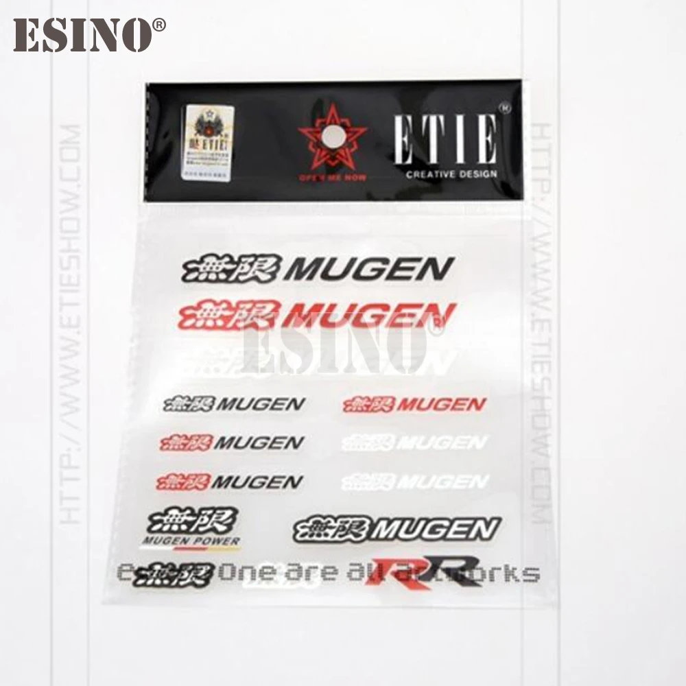 مجموعة ملصقات زخرفية من الفينيل لاصقة من مادة PVC ثلاثية الأبعاد لـ Mugen Power Mugen R