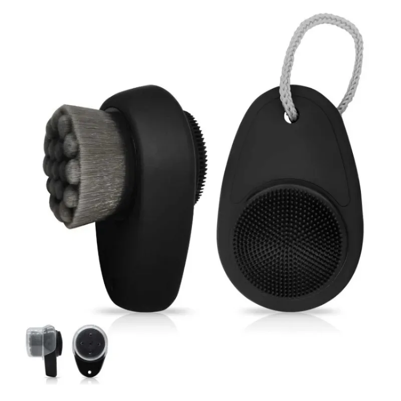 فرشاة تنظيف الوجه مزدوجة الجوانب مع شعيرات نايلون ناعمة ورأس سيليكون لتدليك التقشير وأداة العناية بالبشرة اللطيفة #3