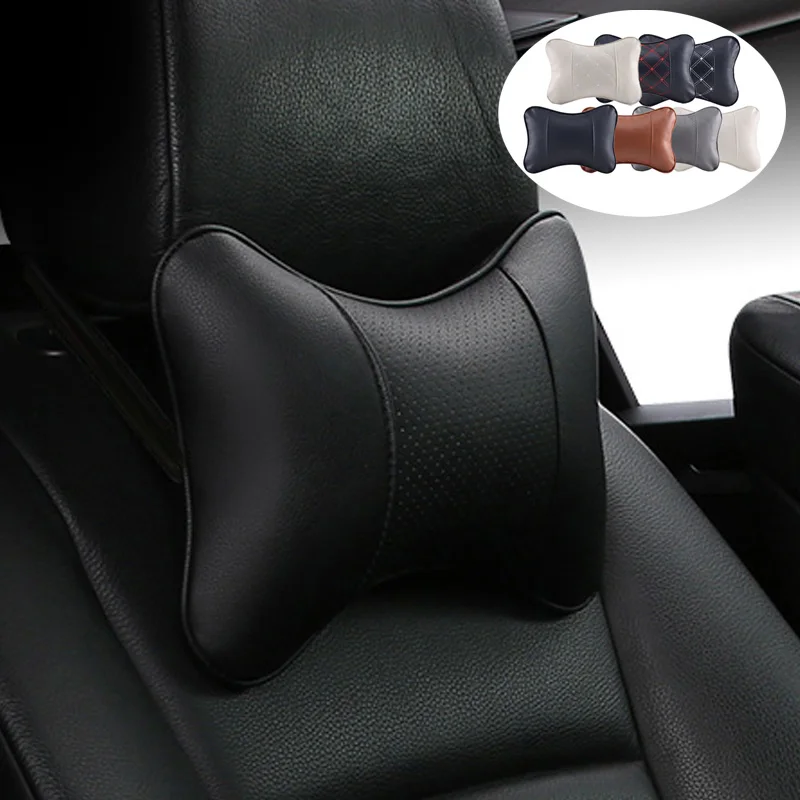 Car Seat Headrest Double Side Pu Leather Neck Memory Pillow Head Support Protector Cushion For Suzuki Kizashi Swift Vitara SX4