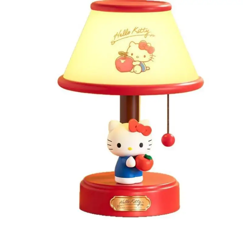 Kawaii Hello Kitty Apple Desk Lamp Cute Girl Heart Bedroom Atmosphere Light Cartoon Desktop Ornament Perfect Birthday Gift