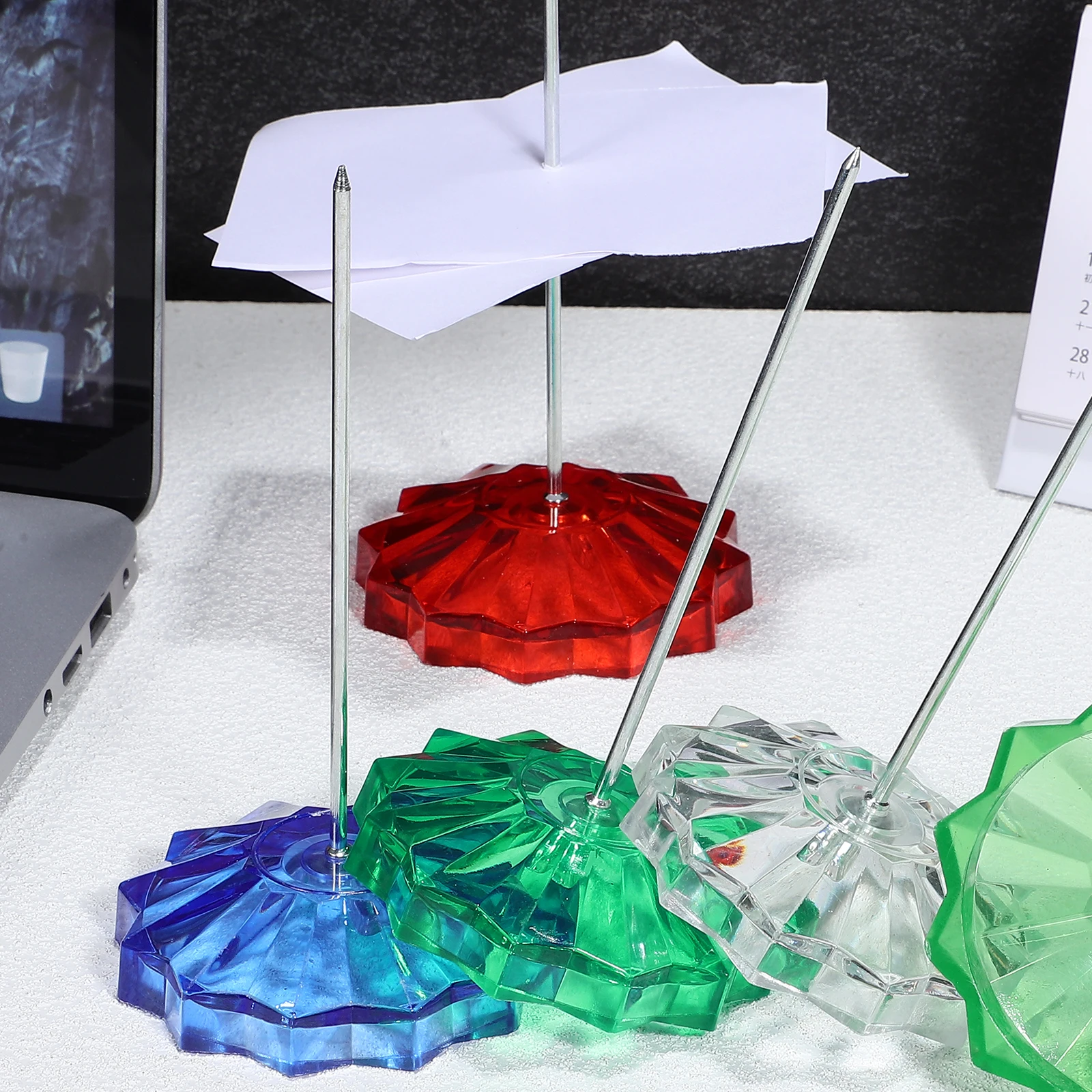 

8 pcs Receipt Holders Spike Sturdy Multiple Colors Office Restaurant Supplies Paperclip Holder Organizer For Bills Memos