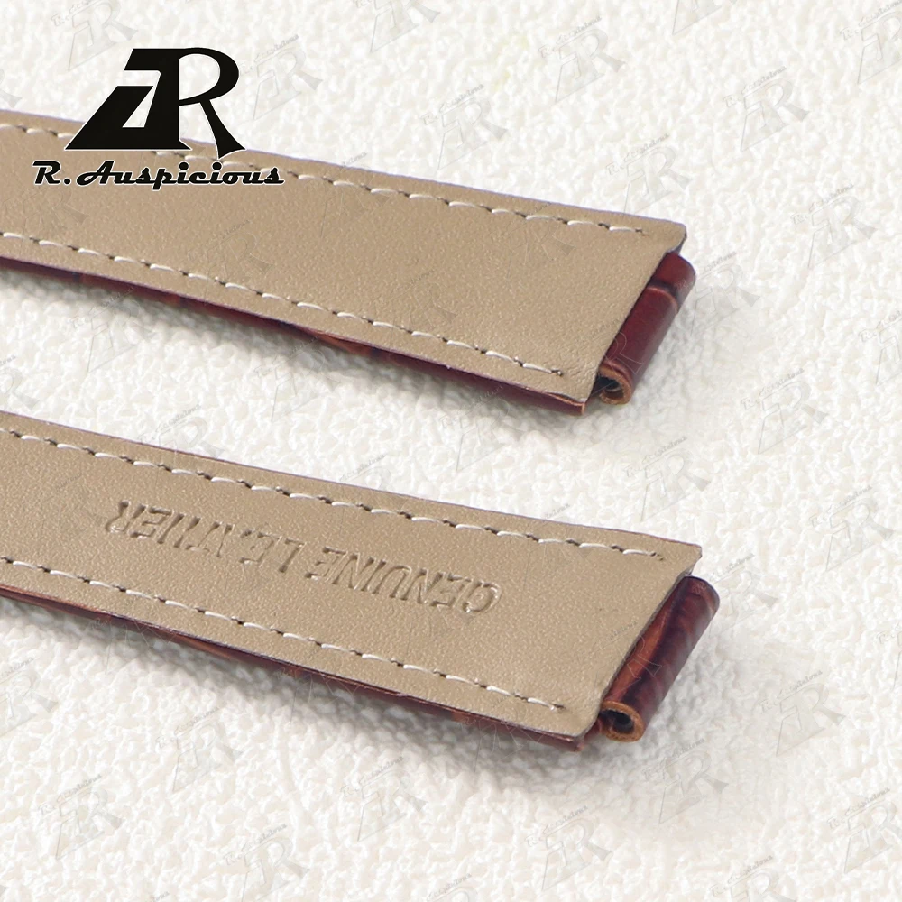 Watch Accessories Genuine Leather Watchband For Blue Balloon/Tank London Solo Lychee Textured/Crocodile Pattern Cowhide Strap view 6