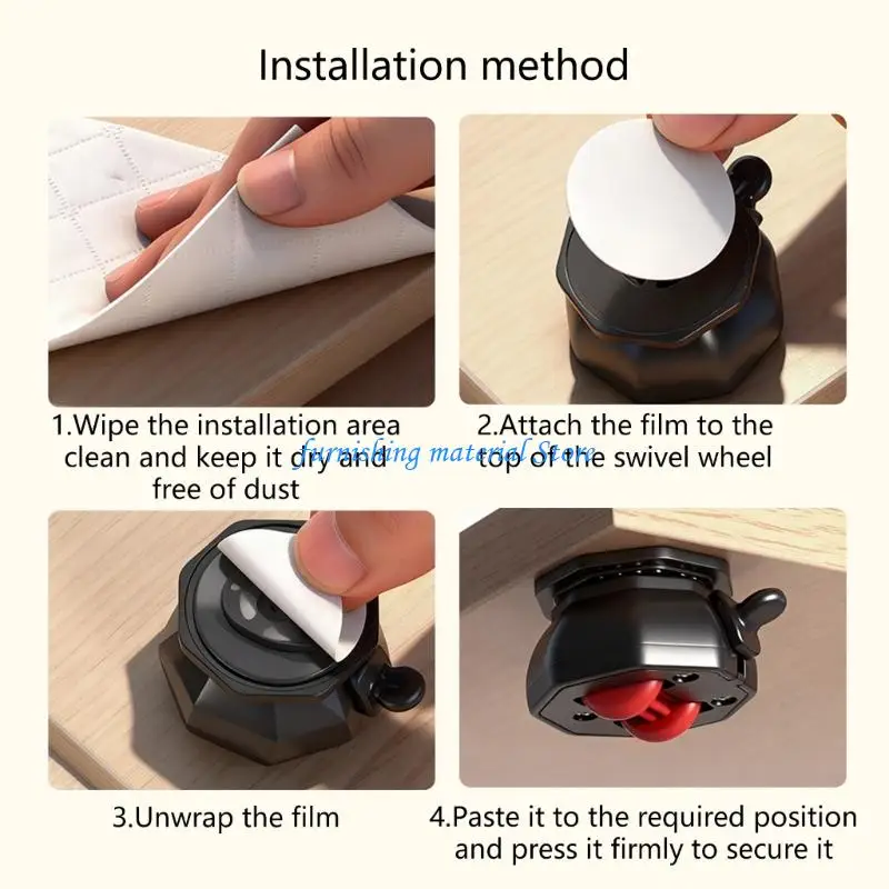Y5GD 4Pcs Casters Wheel with Brake 360 Degree Rotation Sticky Pulley Sliders Appliance Rollers for Kitchen Appliances