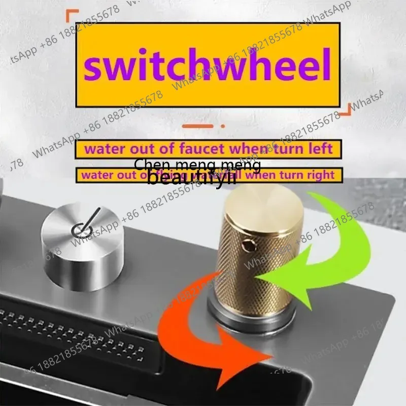 S7486 ss yj شاشة ديجيتال شلال بالوعة المطبخ 304 الفولاذ المقاوم للصدأ لافابو اليابانية نانو بالوعة واحدة #6