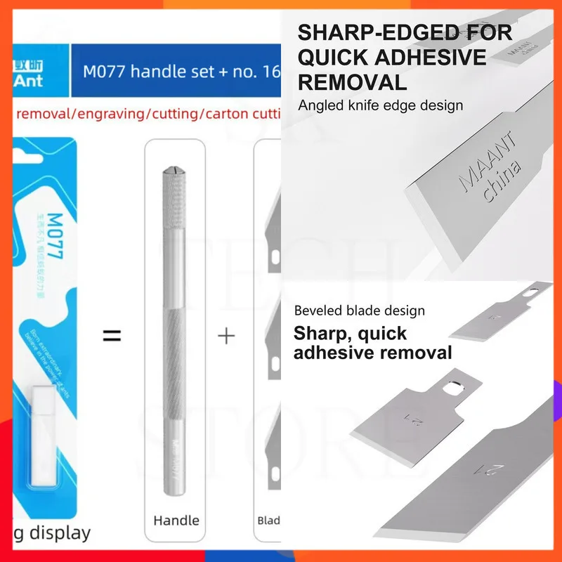 

4T Speed Shovel Ultra-Sharp Blades 21T Non-Destructive Chip Scraper with Handle for Electronic Repair Thorough Adhesive Removal