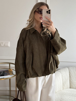 ZBZA Women's Faux Suede Bomber Jacket Coat Suede Texture Lapel Long Batwing Sleeves Bomber Jacket New Female Vintage Outerwear