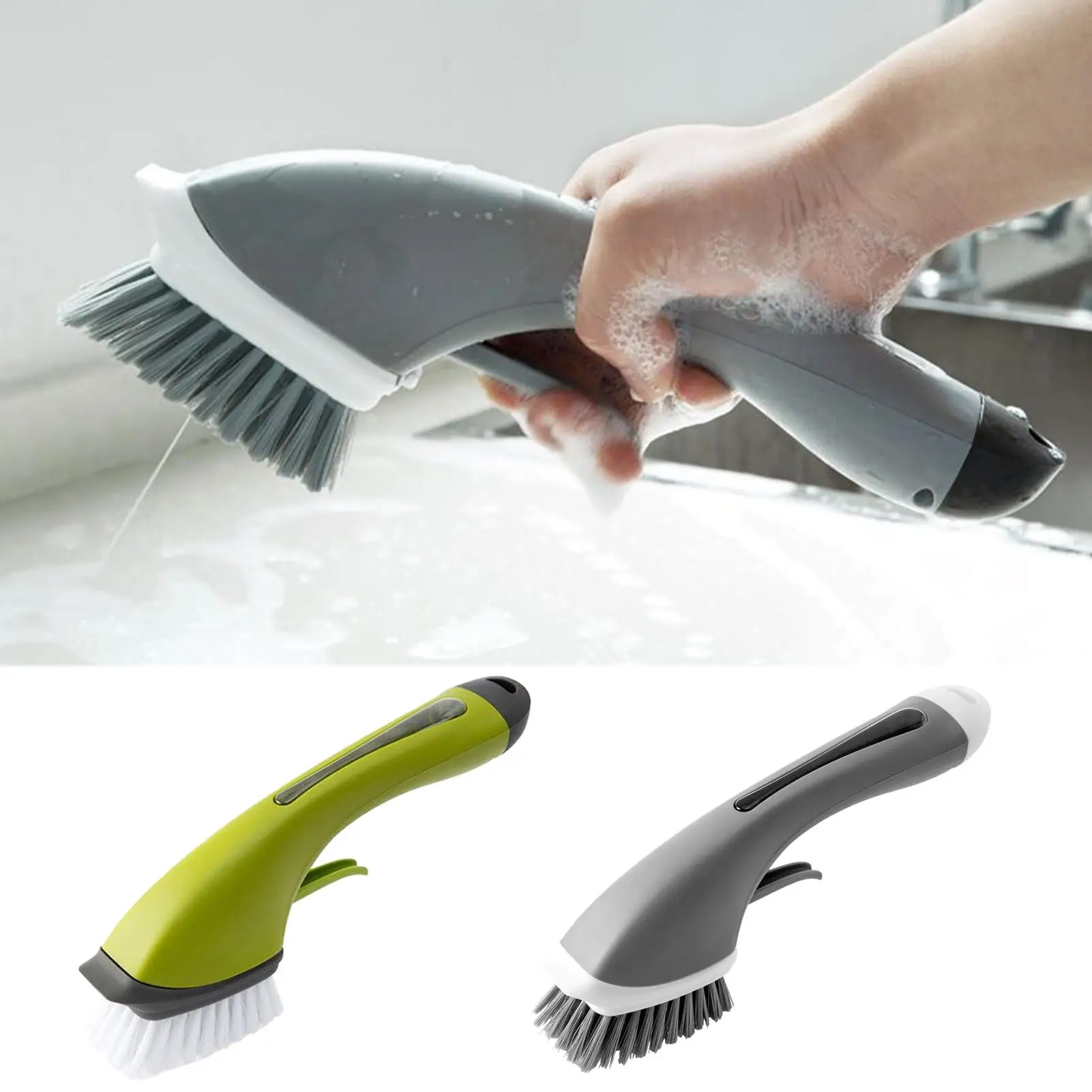 

Щетка для мытья с дозатором мыла, износостойкая, для чистки раковин в ванной, кухонных кастрюль, сковородок, гаража, ресторана, глубокой очистки