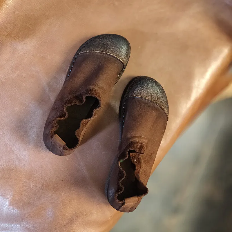 Careaymade-女性のための手作りの本革の靴,純粋なウールの冬の靴,厚くて柔らかく,暖かい,大きな綿の滑り止めの靴