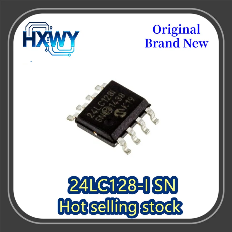 

(10/50 pieces) 24LC128T-I/SN 24LC128I Surface Mount SOP8 Memory Integrated Chip - Brand New Original