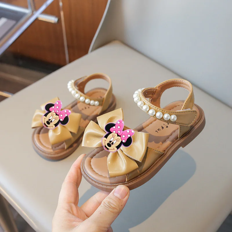 

Beach Shoes Bow Soft Sole Casual Baby Princess Toddler Shoes Minnie Girl Sandals Disney Mickey Mouse Summer children Slippers