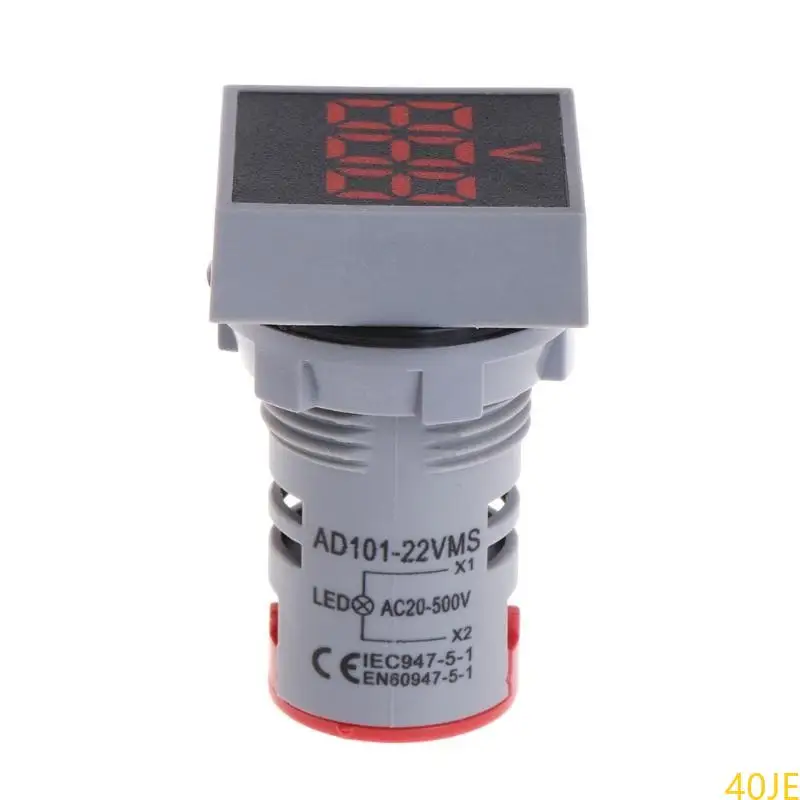 

40JE AD101-22VMS Voltmeter 22MM AC 12 to 500V 22mm Digital Panel Light Voltmeter