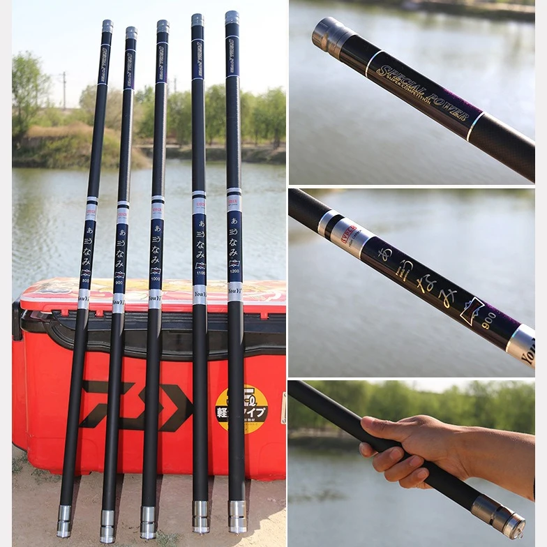 Caña telescópica fibra de carbono ligera para pesca en arroyo - imagen 5