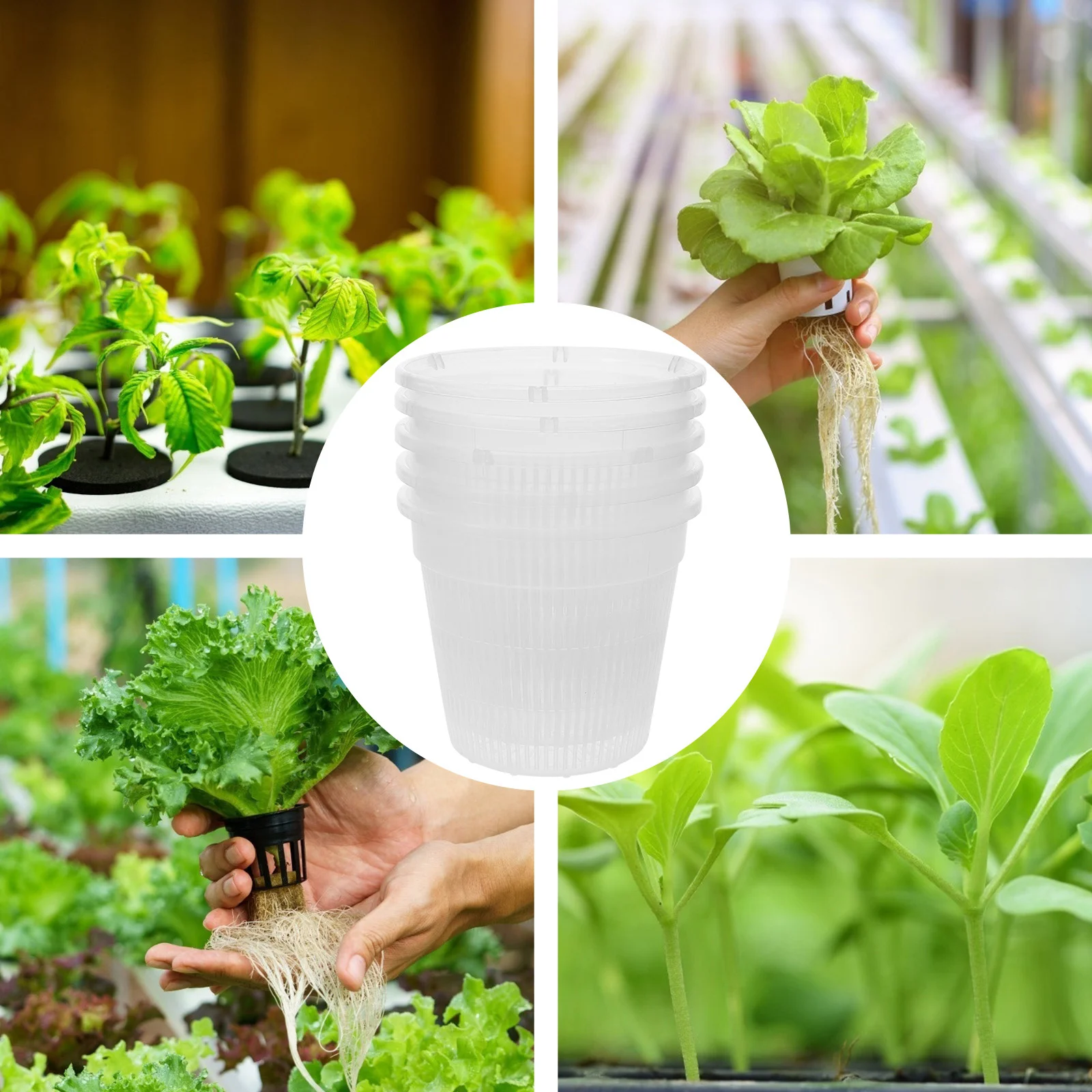 

5pcs Hydroponic Net Pots 3 Inch Mesh Baskets For Water Culture Planting Garden Balcony Flower Nursery Use Drainage Holes