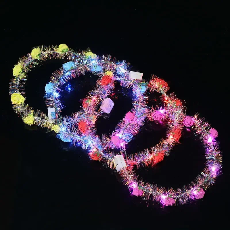 20pcs LED Lights Crown Wreath Headband Party Masquerade Bar Props Gift Cosplay Birthday Costume Wedding Festival