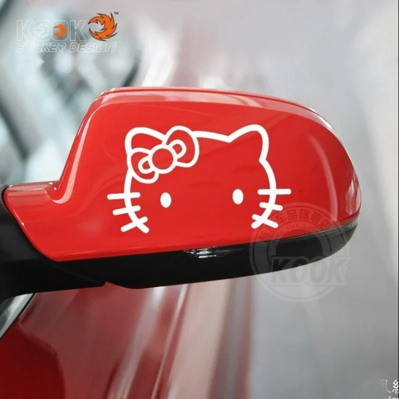 سانريو أنيمي الكرتون مرحبا كيتي مرآة ملصقات السيارات للماء CreativeGlass مرآة الأبواب والنوافذ ملصقات الثلاجة