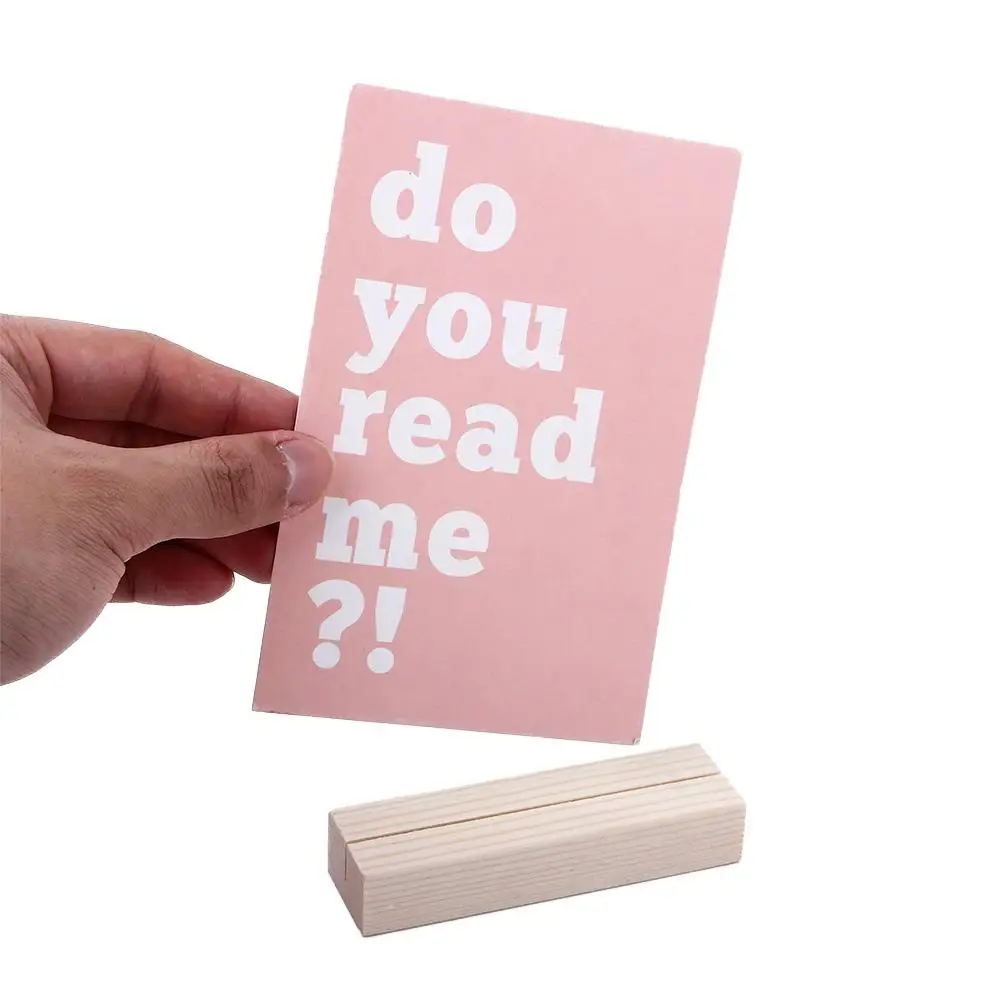 Office Stationery Memo Holder Message Crafts Picture Support Photo Holder Clamps Stand Natural Wood Memo Clips Desktop Stand