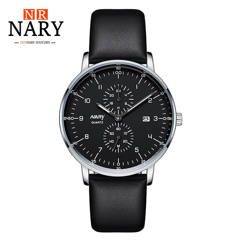 

NARY Fashion Simple Casual Men Watch High Quality Luxury Waterproof Business Quartz Wrist Watch for Man 9014