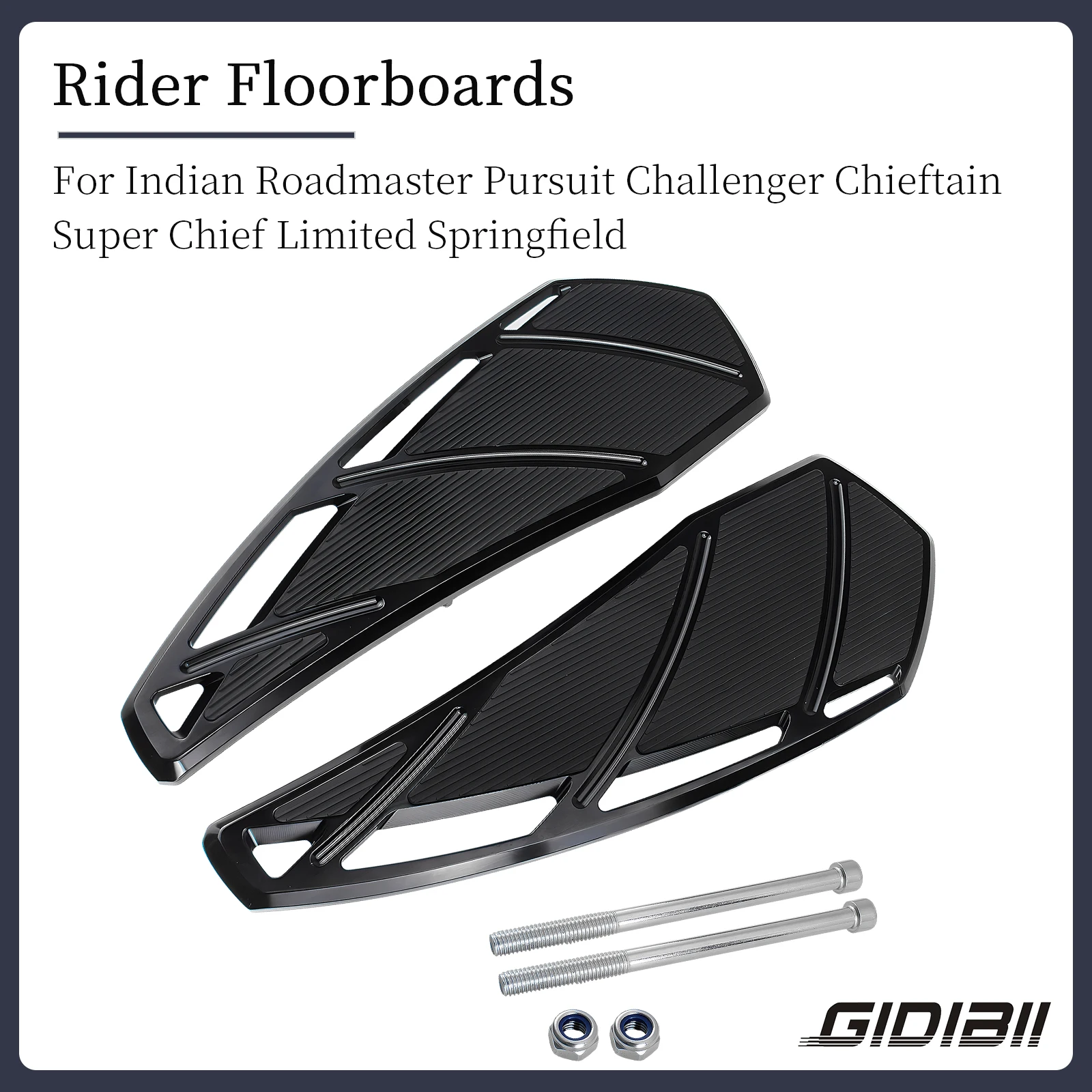 

1 Pair Black Front Pedal Floorboard For Indian Chief Chieftain Springfield Roadmaster Pursuit Challenger Vintage Rider Footrests