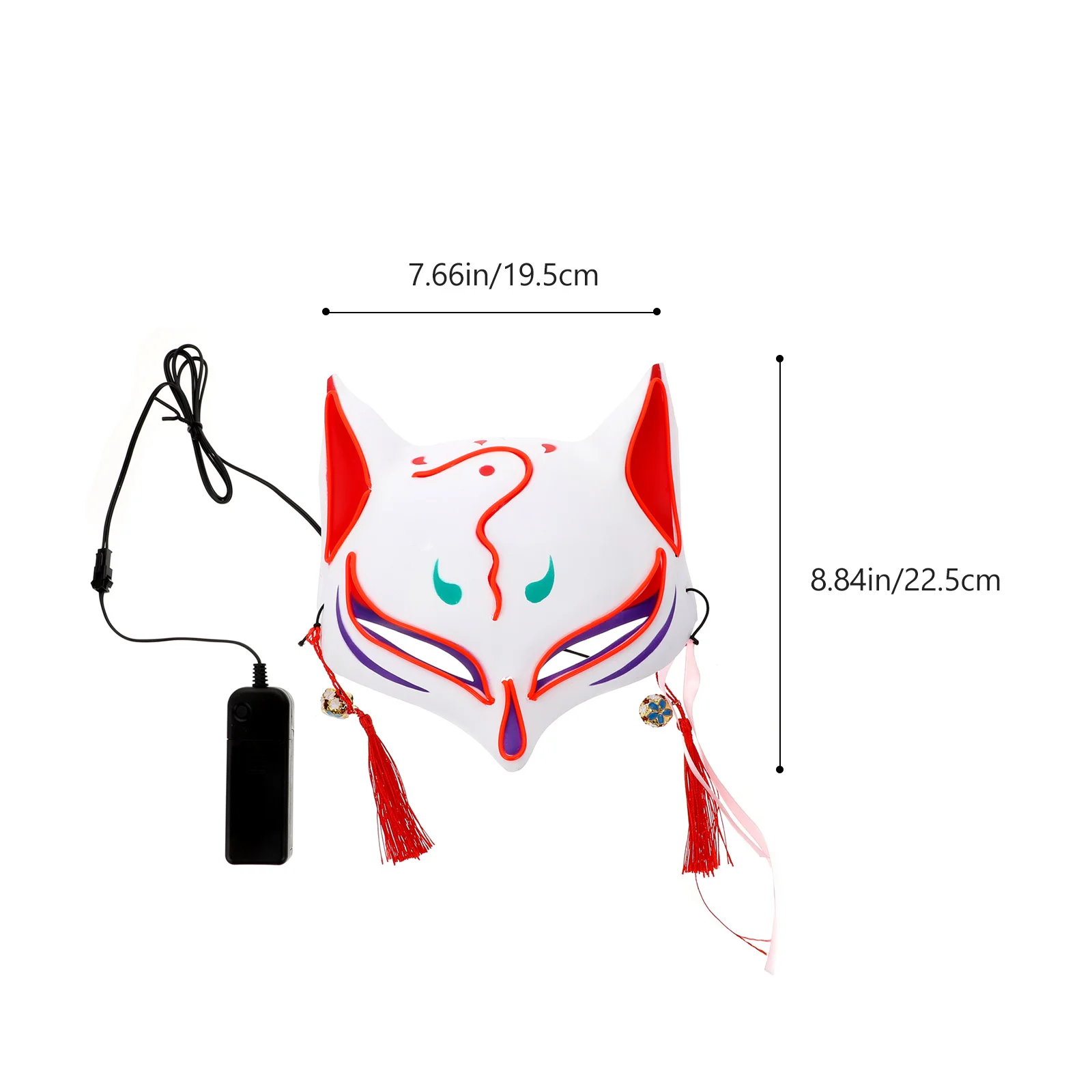Masque de renard en plastique Durable, 1 pièce, masque de fête lumineux pour Halloween, Costume créatif effrayant et amusant, Performance de Cosplay
