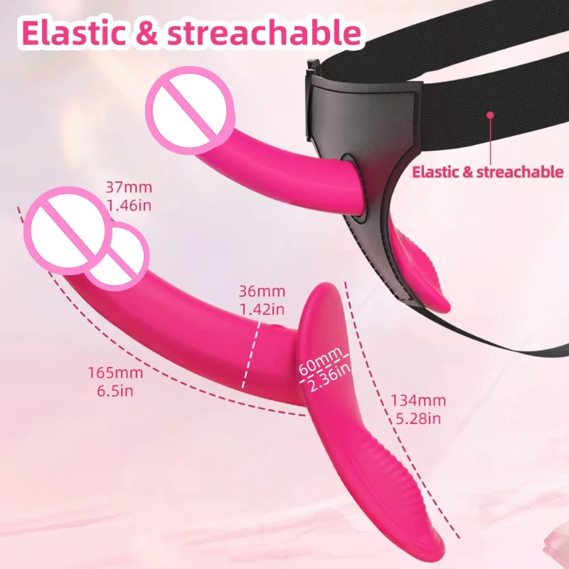 Strap-On Vibrating Dildo Adjustable Harness Vibrator with 10 Vibration Modes Wearable Harness Sex Toy for Female Couple Lesbians view 2