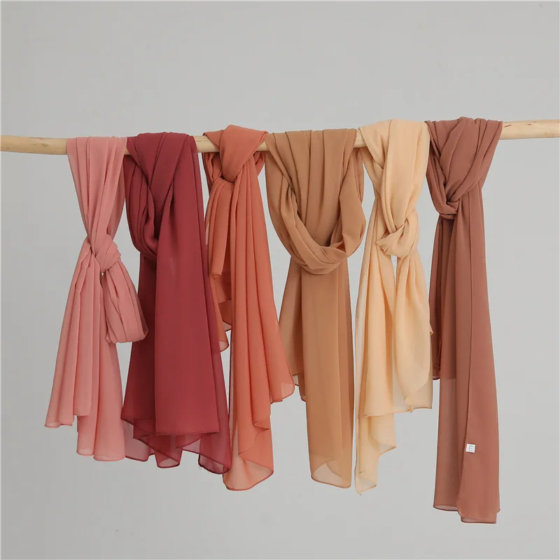 Sommerlicher langer Seidenschal für Damen, großer Schal, Wickeltuch, Stirnband, einfarbiges Design, Hijab, Strandtuch, Damen-Foulard, Echarpe, Bandana – Detail 8