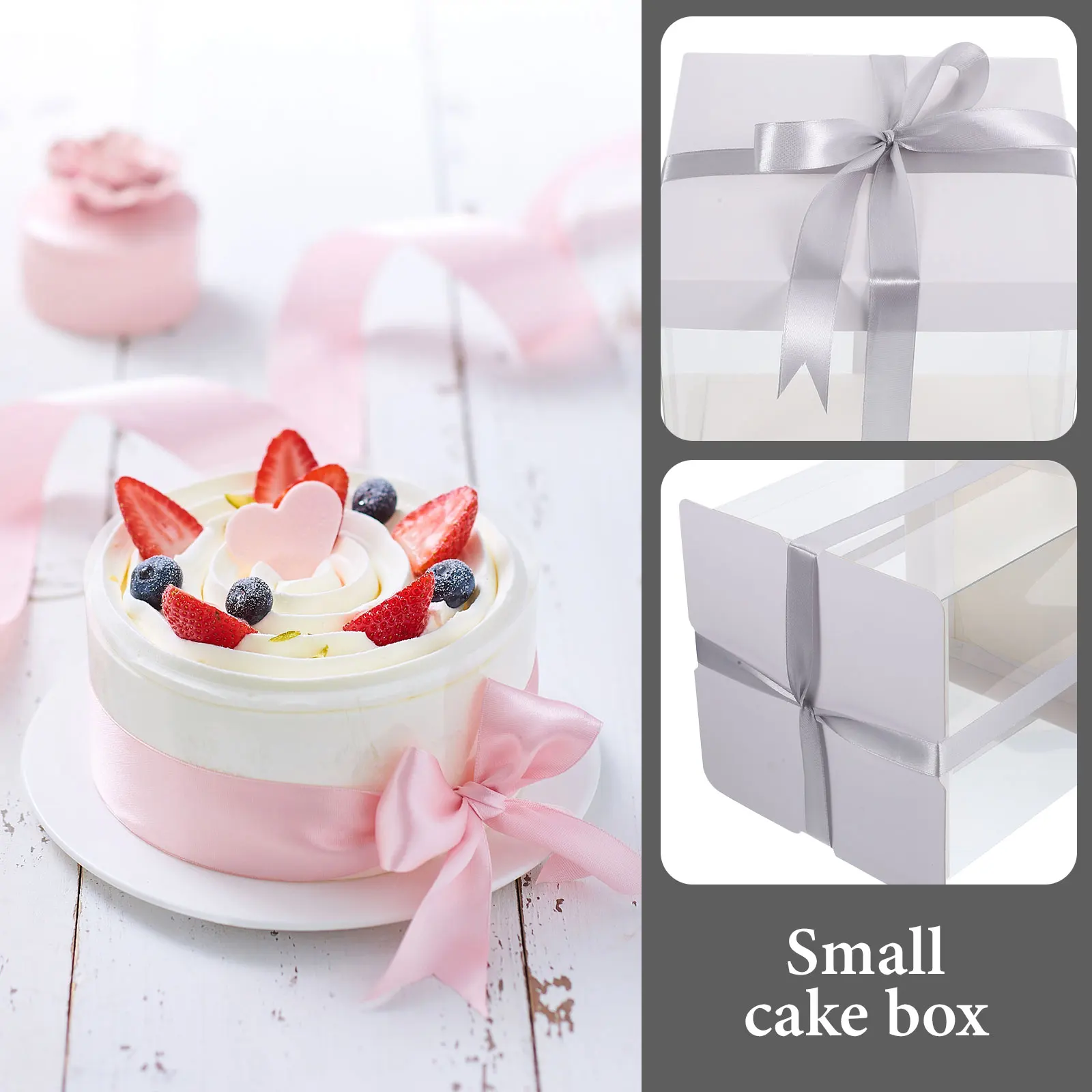 

5pcs Square Cake Packing Box Boxes 4 Inch Safe Bakery Packing Cake Carrying Box Containers for Birthday