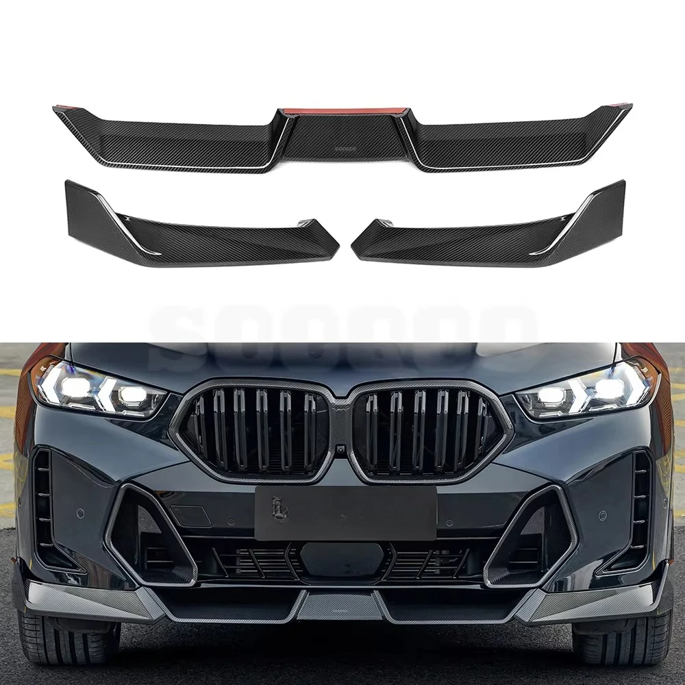 Для BMW X6 G06 Facelift 2023+ передний спойлер из карбона Suku