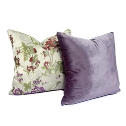 Luxury Jacquard Decorative Pillow Case Pipping Red Purple Velvet Sofa Chair Soft Cushion Cover 45x45cm 1pc/lot