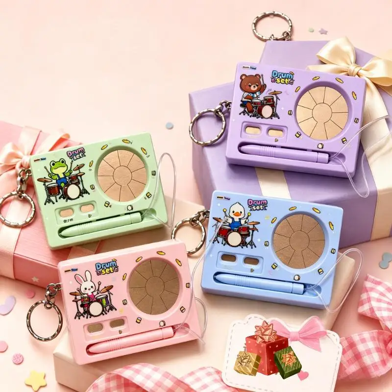 Electronic Drum Keychain, Recording Function Electronic Piano Drum Keychain, Sound Toy Playable Music Keychain Small Toy