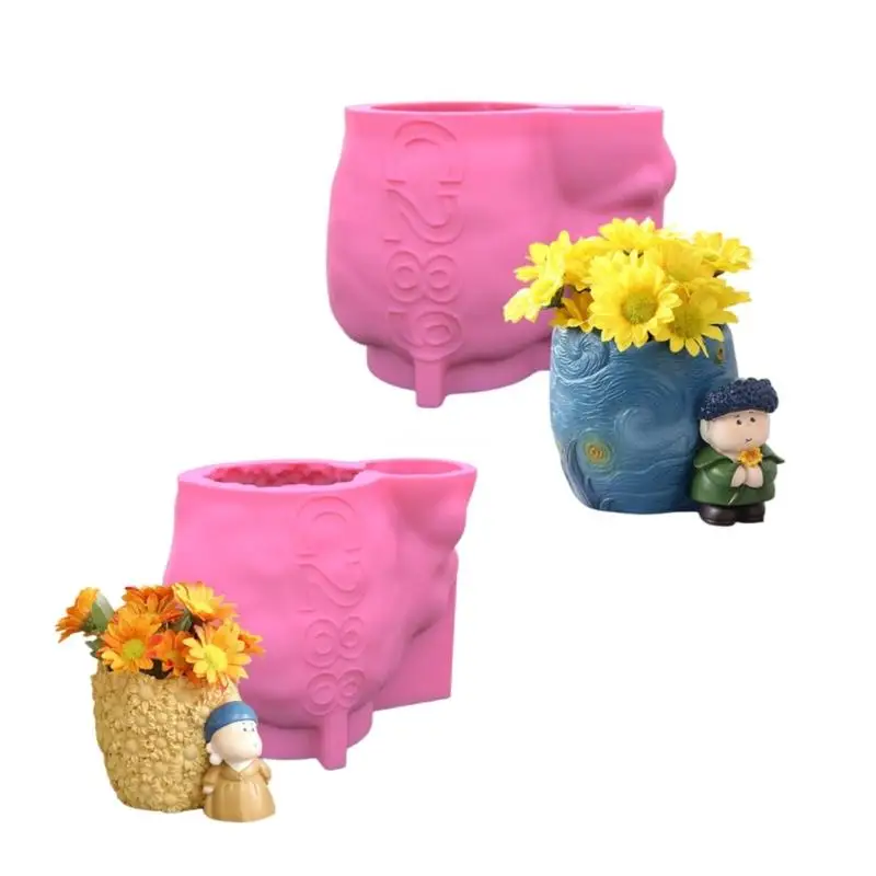 Flower Pot Silicone Mold Diy Succulents Concrete Flower Pot Plaster Cement Mold Dropship