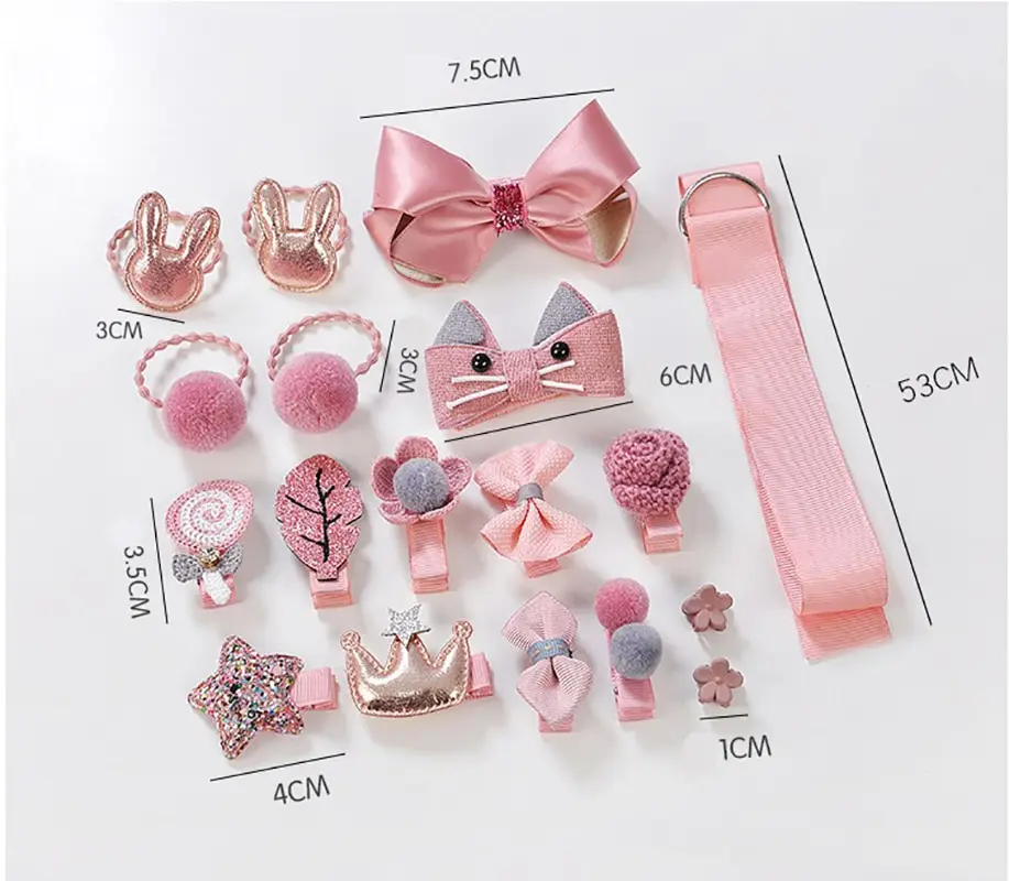 18 Pieces Baby Hair Accessories Princess Headdress Girls Headband Children Barrettes Headband Gift Set Box