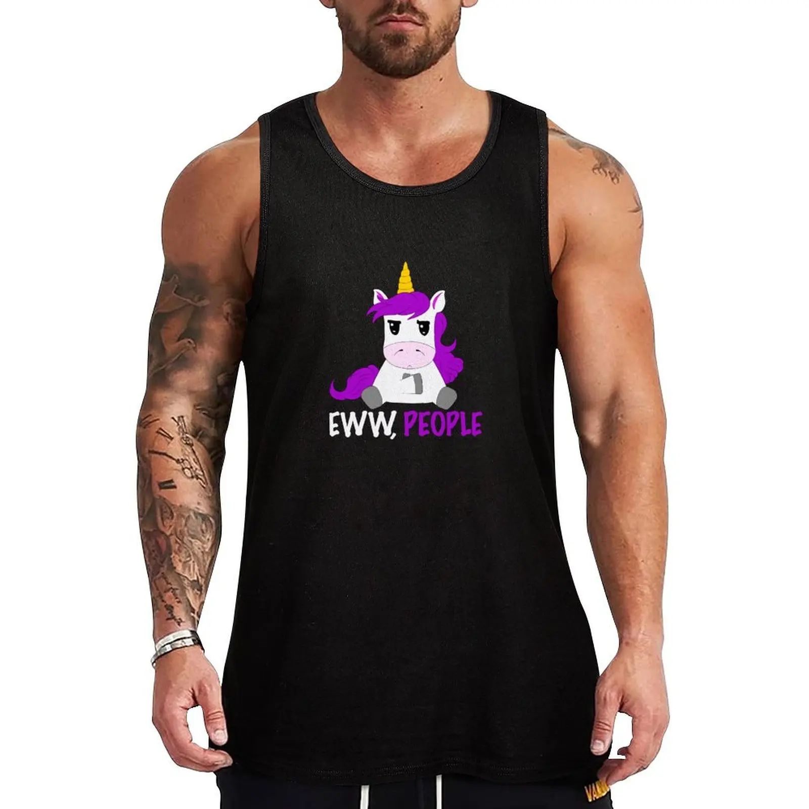 

Grumpy Unicorn - EWW, People Tank Top Vest male Bodybuilding shirt Sports clothing