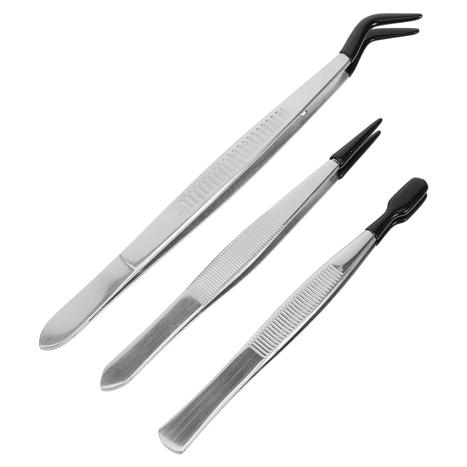 3 szt. Pęsety do znaczków ze stali nierdzewnej, lekkie, ergonomiczne, wielofunkcyjne zestawy pęset do kolekcjonowania znaczków, rękodzieła jubilerskiego, rzęs